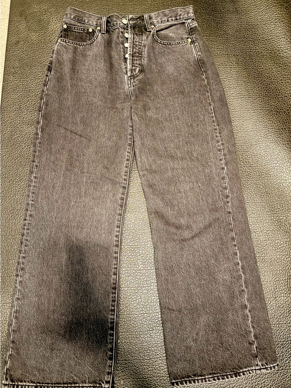 Aritzia Denim Forum The Farrah High Rise Wide Leg Jeans Washed Black 28
